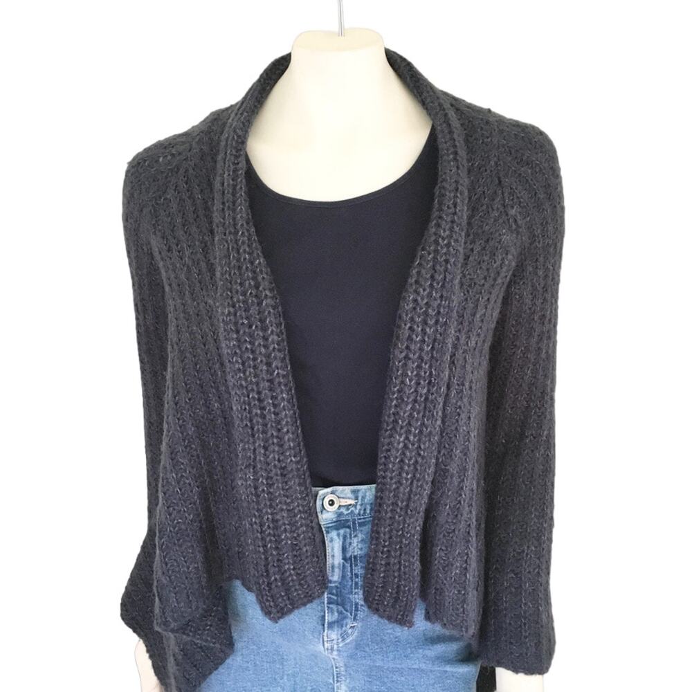 FOREVER 21 Open Front Ribbed Knit Cardigan in Slate Blue SZ XS